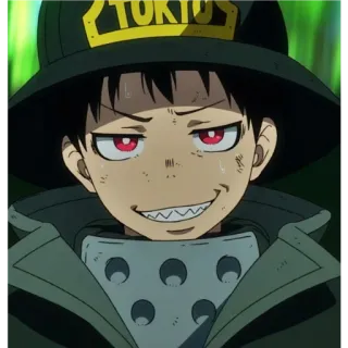 🙂 TOKYO Anime, Brandweerman, Cartoon, Fire Force, Anime personage, Manga whatsapp sticker