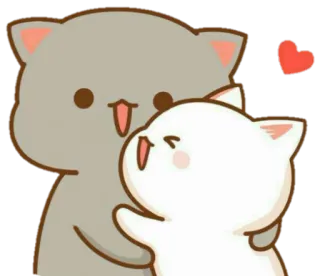 😊 gato, gatito, abrazo, amor, corazón, dibujo animado whatsapp sticker