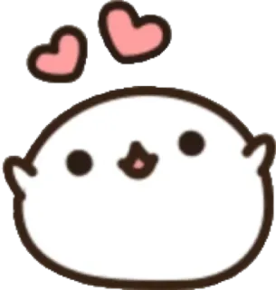 💕 cute, adorable, kawaii, hearts, love, bird, chibi telegram sticker