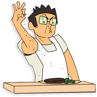 👨 Koch, Kochen, Würze, Essen, Cartoon, Figur telegram sticker