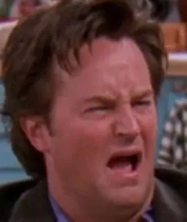 😐 Chandler Bing Friends funny face, tv show, disgust, comedy, expression telegram sticker