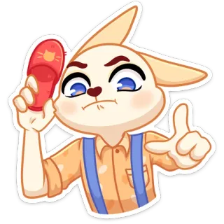 🩴 Desenho animado, Animal, Personagem, Chinelo, Apontando, Fofo telegram sticker