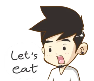 😒 Let's eat kartun, makanan, makan, ekspresi, animasi telegram sticker