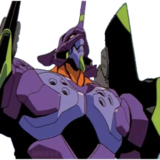 🤖 Anime, Mecha, Roboter, Lila, Kampfroboter telegram sticker