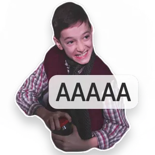 😤 AAAAA niño, botón, meme, grito telegram sticker