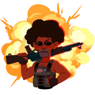 💎 Soldat, Waffe, Militär, Explosion, Pistole telegram sticker