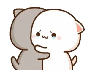 😢 chat, triste, pleure, câlin, mignon, dessin animé whatsapp sticker