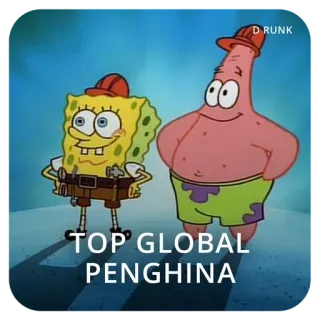 🗿 Spongebob TOP GLOBAL PENGHINA spongebob, patrick, desenho animado, comédia, pengina telegram sticker