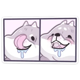 🥵 dog, cute, hungry, licking, drool, animal, cartoon telegram sticker