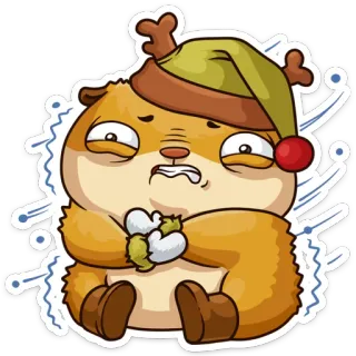 😠 hamster, froid, hiver, mignon, dessin animé, animal telegram sticker