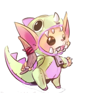 😛 恐竜, コスチューム, かわいい, 漫画, 動物 telegram sticker