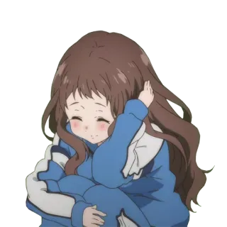 ☺️ anime, girl, cartoon, sad, crying, emotional whatsapp sticker