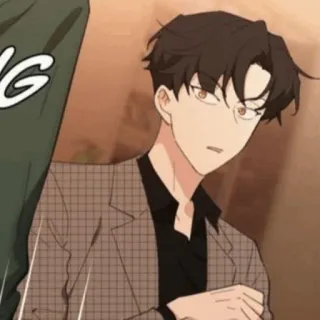 🎗 男性, ポートレート, スーツ, アニメ風 telegram sticker