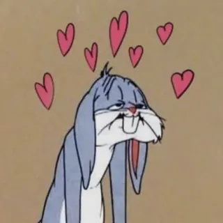 🥰 Bugs Bunny dessin animé, lapin, amour, coeurs, drôle telegram sticker