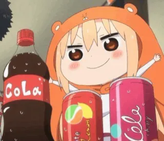 😈 Cola Cola, Soda, Anime, Dessin animé, Boisson, Breuvage, Nourriture whatsapp sticker