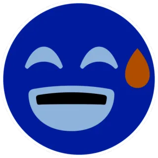 😅 Emoji, Suor, Rosto, Azul, Emoção, Expressão telegram sticker