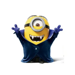 😈 Minion Minion, Dessin animé, Halloween, Vampire, Déguisement telegram sticker
