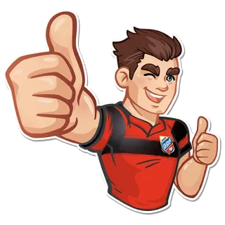 👍 pouce levé, homme, clin d'oeil, sticker, dessin animé, positif, geste telegram sticker