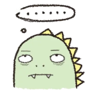 🎋 dinosaure, dessin animé, mignon, drôle, vert, monstre telegram sticker
