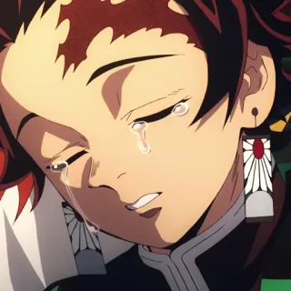 🔥 Tanjiro Kamado Demon Slayer animé, Demon Slayer, Tanjiro, pleurs, triste telegram sticker