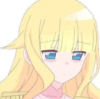 😪 dziewczyna anime, blond włosy, słodki, kreskówka, portret telegram sticker