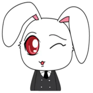 😉 兔子, 兔兔, 动漫, 卡通, 可爱, 动物 whatsapp sticker