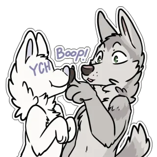👈 Boop! dier, wolf, schattig, harig, vriendschap telegram sticker