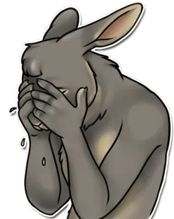 😭 menangis, kelinci, binatang, sedih, tertekan, emosional, air mata whatsapp sticker