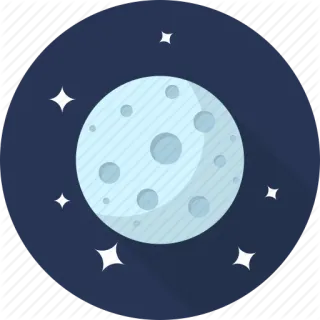 🌕 moon, stars, night, sky, celestial, space telegram sticker