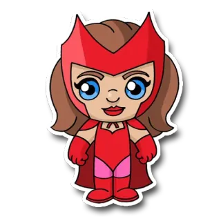 🧙 Scarlet Witch superhero, cartoon, sticker, Marvel, female telegram sticker