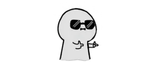 🔰 cartoon, cool, sunglasses, middle finger, offensive, attitude telegram sticker