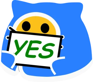 🆗 YES ja, Zustimmung, positiv, Bestätigung, Zeichen, Cartoon telegram sticker
