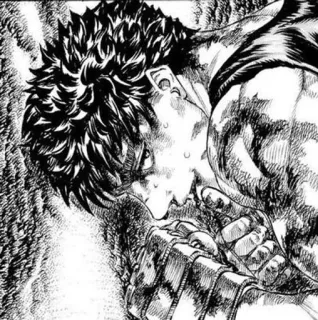 ⚔ Guts Berserk Anime, Manga, Espada, Fantasía oscura, Agallas telegram sticker