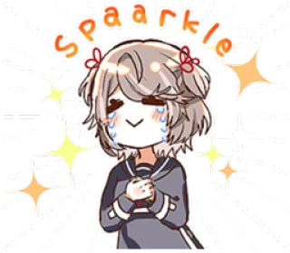 ✨ sparkle animé, mignon, fille, étincelle, pleurs whatsapp sticker