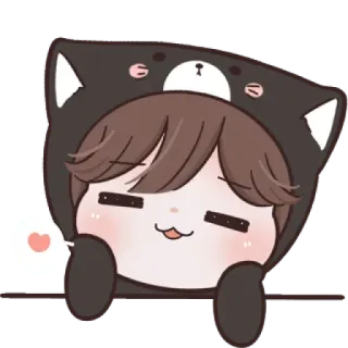 ☁️ Anime, Lucu, Kartun, Chibi, Beruang, Hoodie, Kawaii, Karakter whatsapp sticker