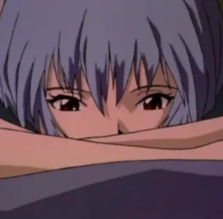 💙 Rei Ayanami Neon Genesis Evangelion anime, rei, ayanami, evangelion, sad, girl telegram sticker