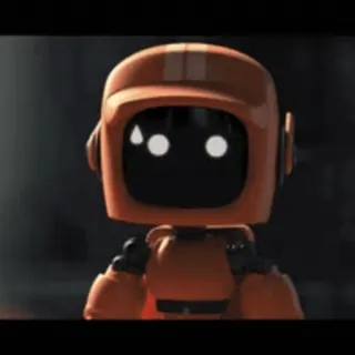😥 robot, naranja, futurista, inteligencia artificial, androide whatsapp sticker