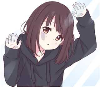 😮 Anime, Fille, Mignon, Dessin animé, Autocollant telegram sticker