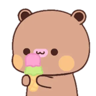 🍨 oso, helado, dibujos animados, lindo, postre whatsapp sticker