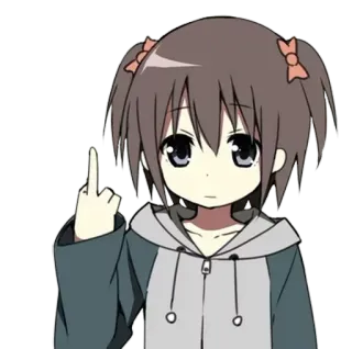 💞 anime, middle finger, offensive, cartoon, girl, gesture telegram sticker
