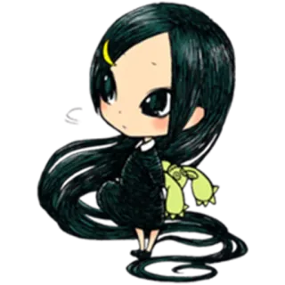 👀 Чиби, Аниме, Манга, Милый, Девушка, Персонаж, Мультфильм telegram sticker