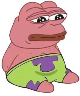 🐸 Patrick Star Spongebob Squarepants 派大星, 海绵宝宝, 表情包, 卡通人物, 派大星, 伤心 telegram sticker