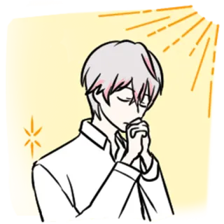 🙏 アニメ, マンガ, カートゥーン, 祈り, 懇願, 嘆願, 人, キャラクター telegram sticker