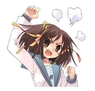 😠 アニメ, カートゥーン, 怒り, 女の子, 叫ぶ telegram sticker