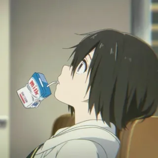 🥢 MILK Anime, Milch, Getränk, Mädchen, Süß, Cartoon telegram sticker