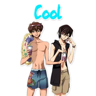 😉 Cool anime, beach, summer, characters telegram sticker