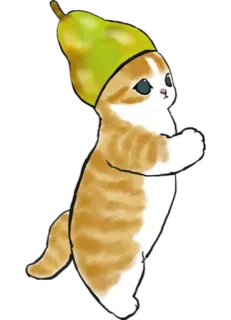 🍐 cat, pear, cute, animal, fruit, kitten telegram sticker