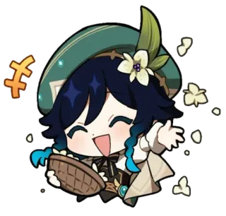 ⭐️ Venti Genshin Impact anime, game, cartoon, cute, venti, genshin impact, bard telegram sticker