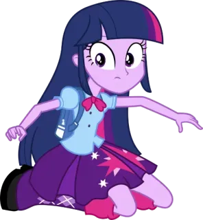 😳 Twilight Sparkle My Little Pony: Equestria Girls Cartoon, Figur, Twilight Sparkle, Equestria Girls, My Little Pony whatsapp sticker