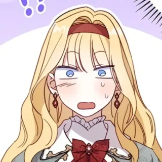 🍡 漫画, 女性, 金髪, キャラクター, ポートレート telegram sticker